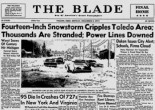 On the Sunday after Thanksgiving, 1974, fourteen inches of snow showed up at exactly the wrong time.