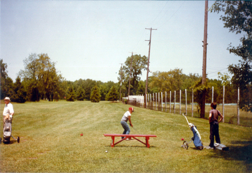 This view of Par 3 is looking north along the west fence of the driving range. Photo by the author, 1983. Click for a larger version.