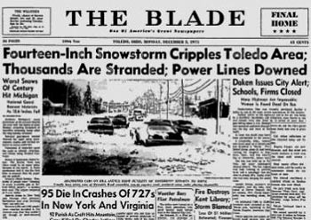 Snowstorm buries Toledo, December 1, 1974